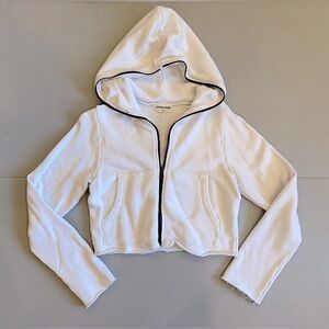 COTTON CITIZEN White Cropped Hoodie